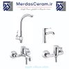ست شیرآلات اهرمی نیکا کروم - ست 4 عددی شیراالات نیکا کروم شرکت فیروزه - قیمت شیر الات اهرمی ارزان قیمت