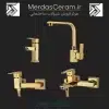 شیرالات کوتیرو مدل فلت طلایی - ست 4 عددی فلت گلد شرکت شیرآلات فیروزه