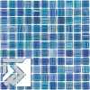 کاشی شیشیه ایی استخر و جکوزی مدل c4bl 0174 - مرداس سرام - blue glass pool tile- luxury pool tile