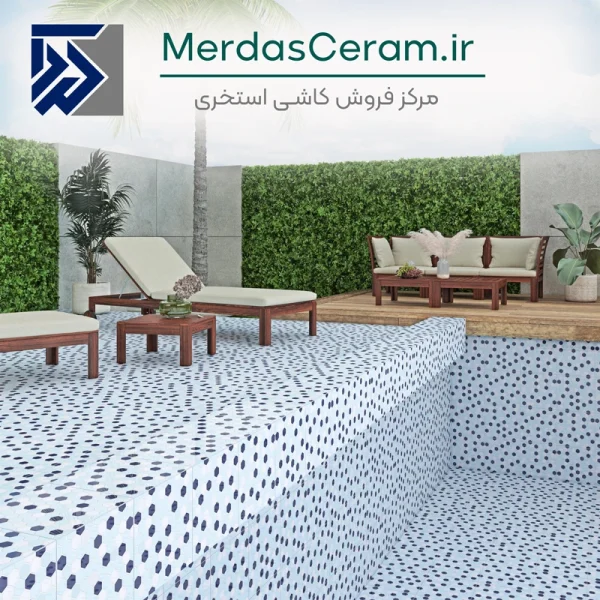 Stela - استلا کاشی استخری شش ضلعی میکس آبی و سفید سایز 30*30 - کاشی استخری ارزان قیمت و لوکس