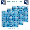 Aseman2F- کاشی استخری فول بادی زمینه آبی میکس توری دار 33*33