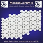 سرامیک 6 ضلعی استخری پرسلانی کد white 1 گوهر فام
