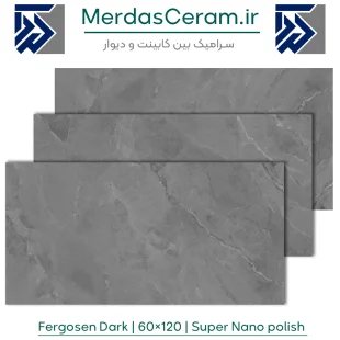 Fergosen - سرامیک طوسی طرح سنگ نانو پولیش سایز 60*120