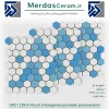 URS1 - سرامیک 6 ضلعی میکس آبی استخری پرسلان شرکت گوهر فام