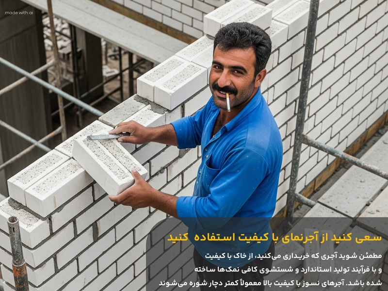 استفاده از آجرنما با کیفیت سبب میشود. شوره زدن آجرنما و سفیدک زدن آجرنما جلو گیری شود.