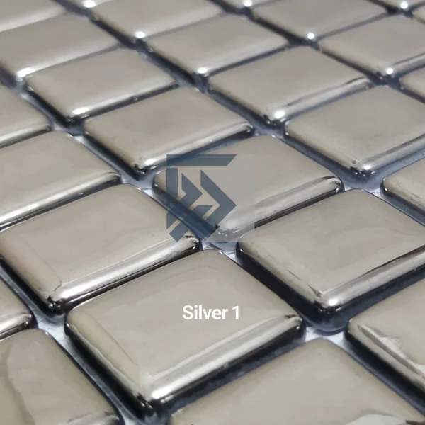 کاشی استخری نقره ایی مونو کالر پشت توری